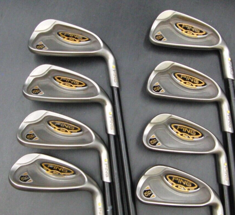 Set of 8 Ping 50th Anniversary G10 Yellow Dot Irons 4-SW Regular Graphite Shafts