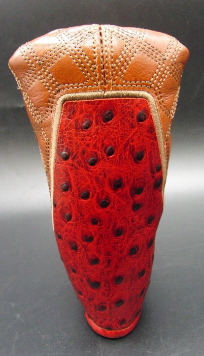 Luxury PSYKO GOLF Ostrich-Effect Genuine Leather Putter Head Cover