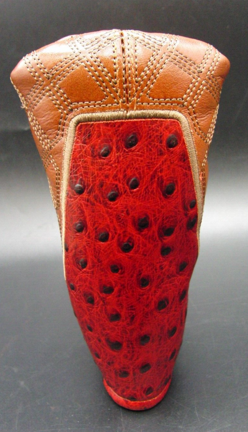 Luxury PSYKO GOLF Ostrich-Effect Genuine Leather Putter Head Cover