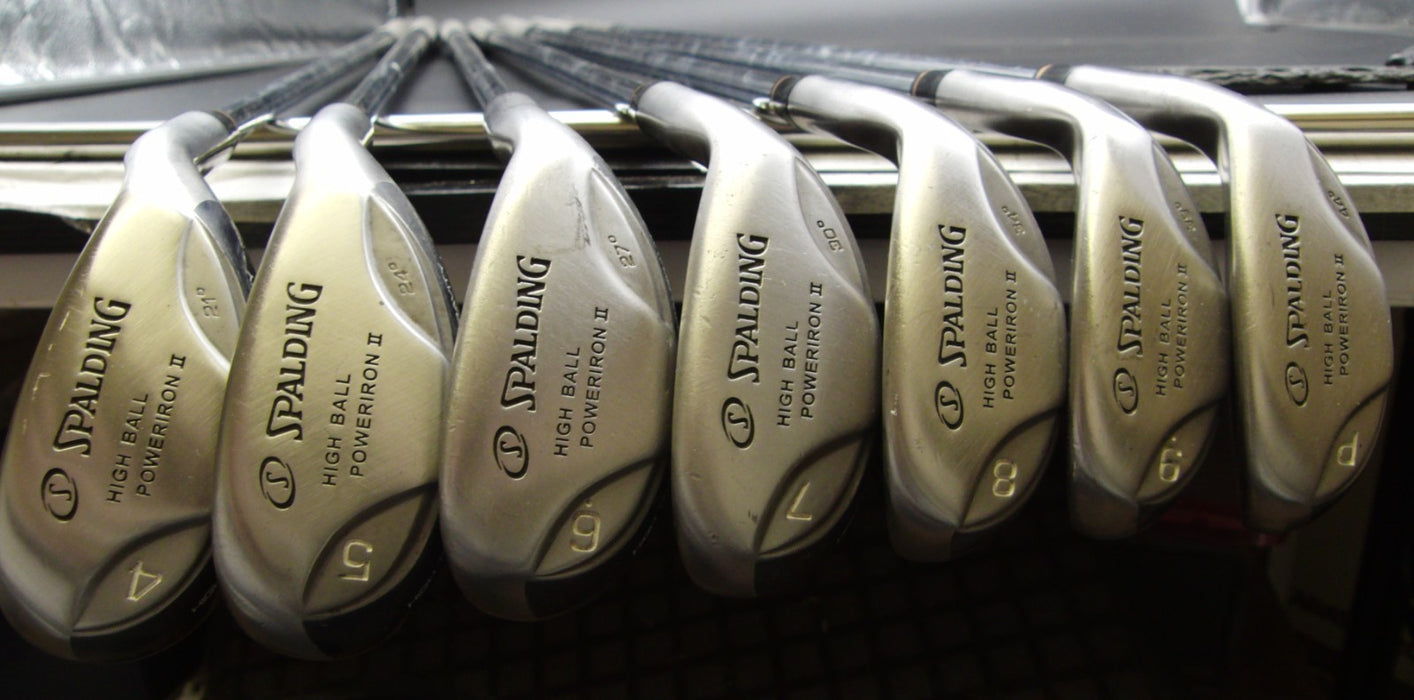 Set of 7x Spalding High Ball Irons 4-PW Stiff Steel Shafts Spalding Grips*