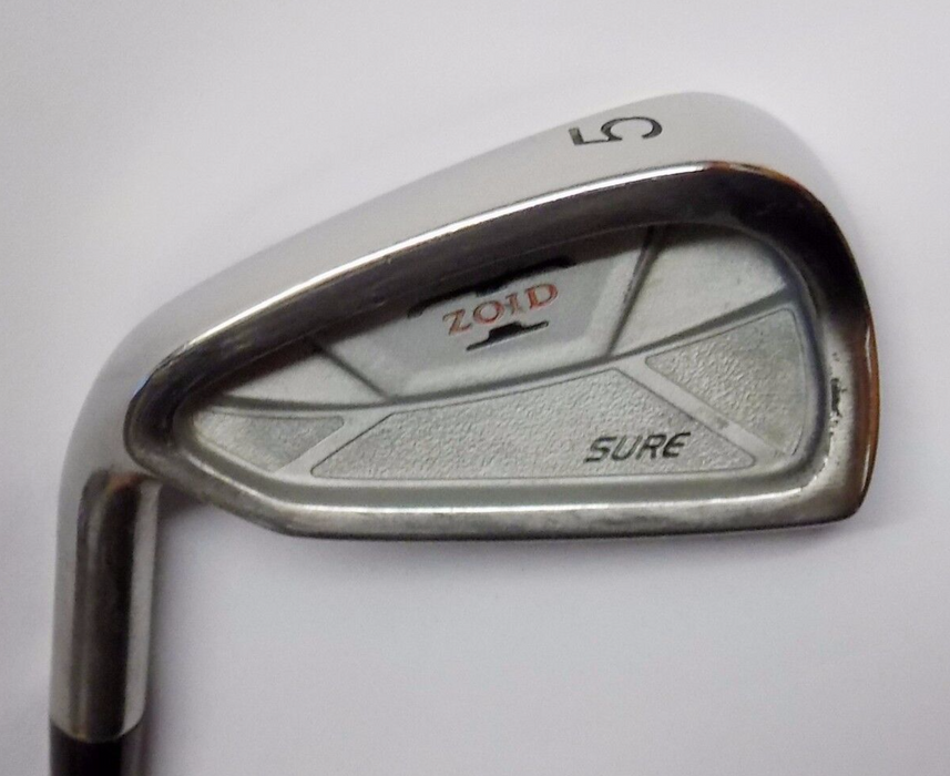 Left Handed Polished Mizuno T Zoid Sure 5 Iron Gold Plus R400 Steel Shaft