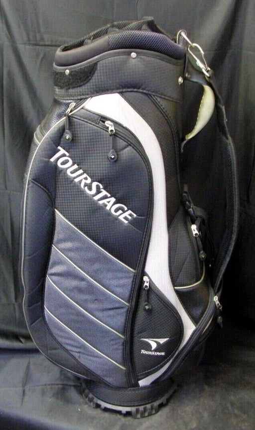 7 Division Bridgestone TourStage Black Silver Cart Trolley Golf Clubs Bag