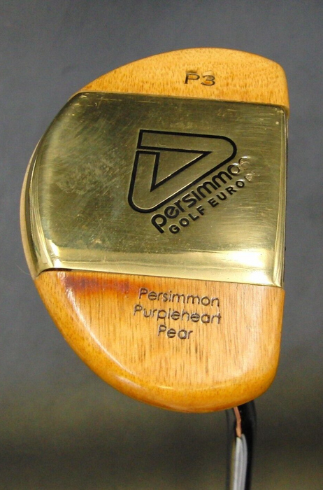 Vintage Persimmon Purpleheart Pear P3 Putter Steel Shaft 90cm Length G/P Grip