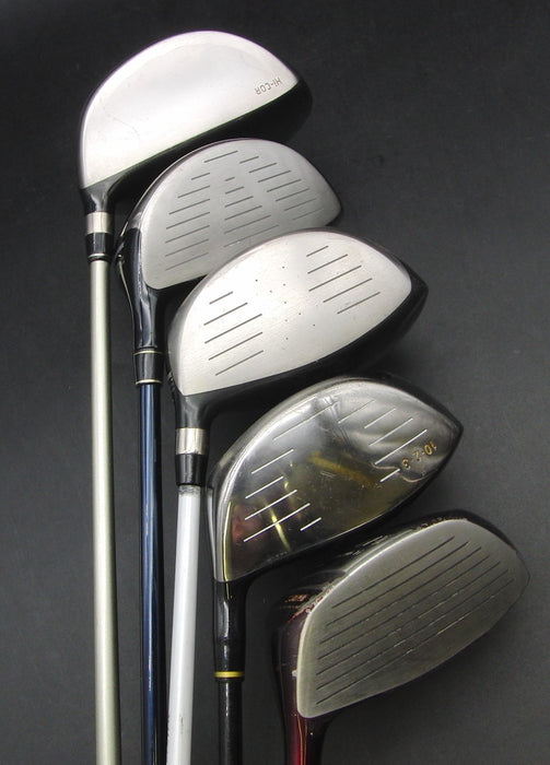 Set of 5x Multi Brands Drivers Stiff & Regular Graphite Shafts Black Grips