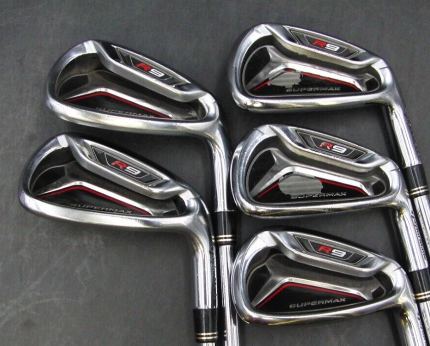 Set of 5 x TaylorMade R9 Supermax Irons 6-PW Stiff Steel Shafts Golf Pride Grips