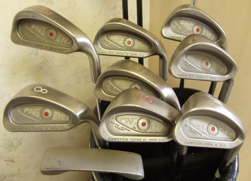 Set Of Ping Eye 2 Red Dot 3-PW Irons + Dunlop Driver + 3 + 5 Wood + Putter