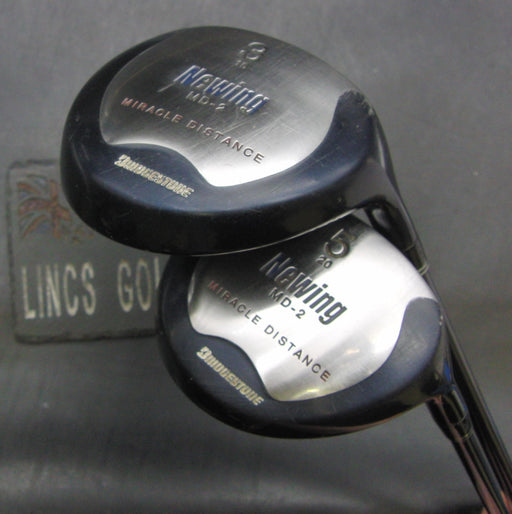 Set of 2 Bridgestone Newing MD-2 3+5 Woods Regular Graphite Shafts with Grips