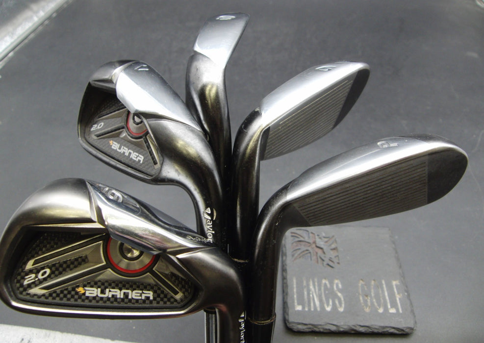 Set of 5x TaylorMade Burner 2.0 Irons 6-PW Stiff Steel Shafts Mixed Grips