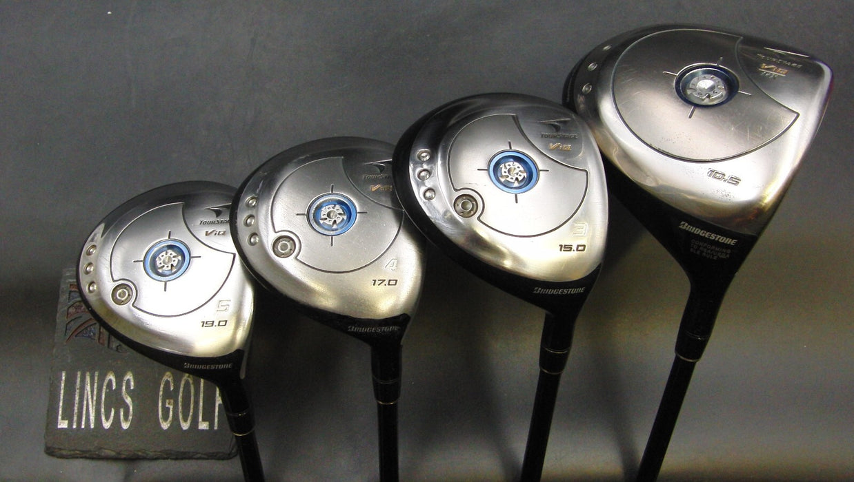 Set of 4 Bridgestone Tourstage ViQ 10.5° Driver & 15° 3 + 17° 4 + 19° 5 Woods