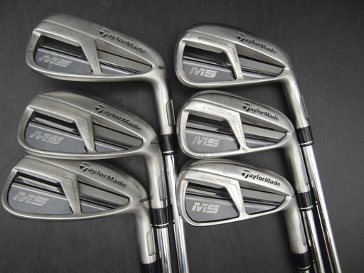 Set of 6x TaylorMade M5 5-PW Irons Stiff Steel Shafts Chaucer Grips