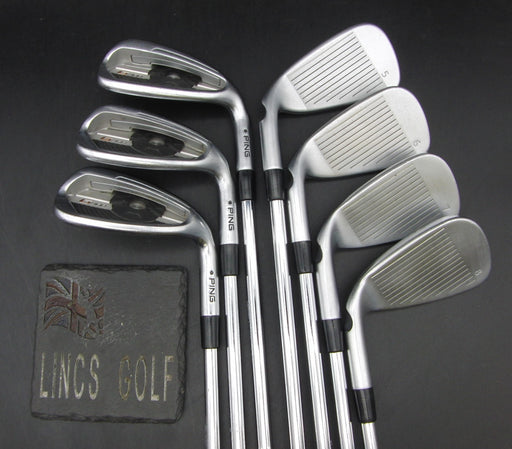 Set of 7 x Ping G400 Black Dot 5-PW + UW Irons Stiff Steel Shafts G/Pride Grips