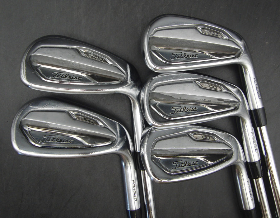 Set of 5x Titleist T100 Irons 6-PW Stiff Steel Shafts Golf Pride Grips
