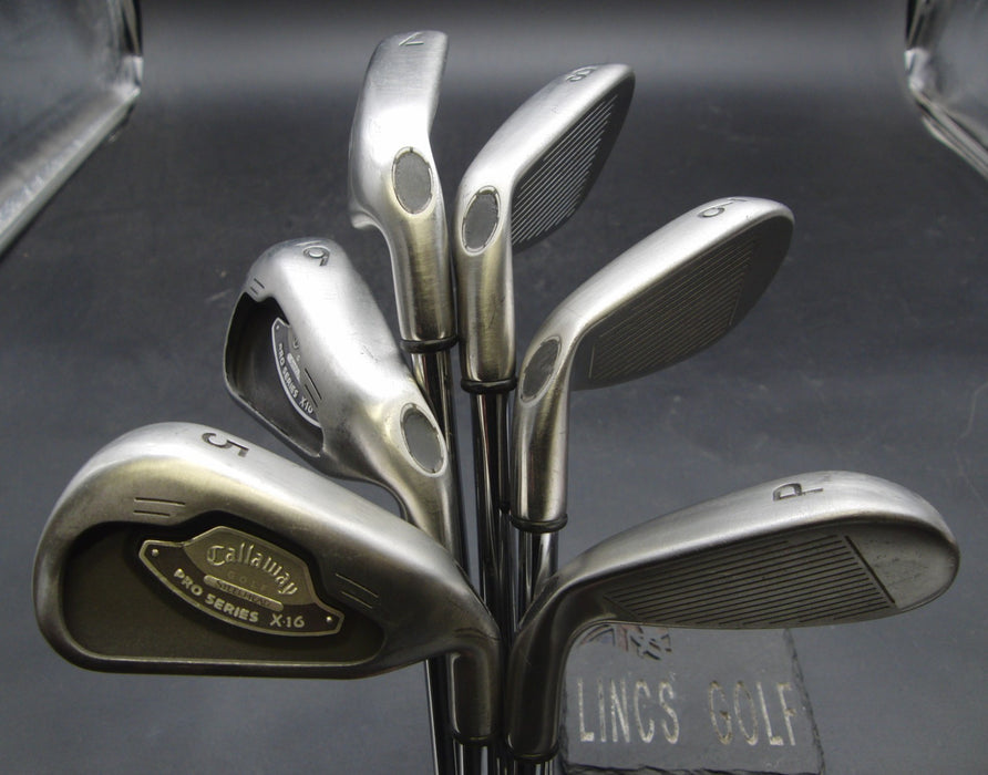 Set of 6x Callaway Steelhead Pro Series X-16 Irons 5-PW Stiff Steel Shafts