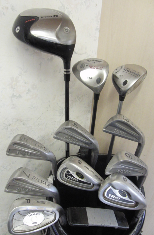 Set Of Silvar 3-PW Irons + 3 + 5 Callaway Woods +Inpresx Driver + Steel Putter