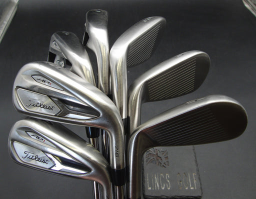 Set of 7x Titleist AP1 718 4-PW Irons Stiff Steel Shafts Iomic Grips