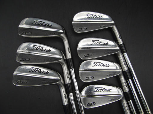 Set of 7x Titleist 718 MB Forged Irons 4-PW Stiff Steel Shafts Titleist Grips