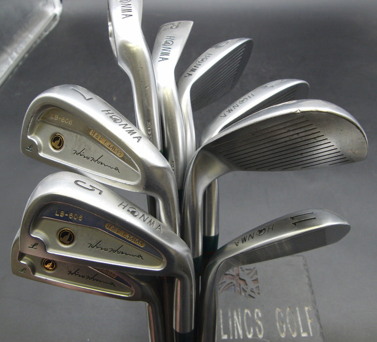 Set of 9x Ladies Honma LB-606 Irons 4-11+SW Ladies Graphite Shafts Honma Grips*