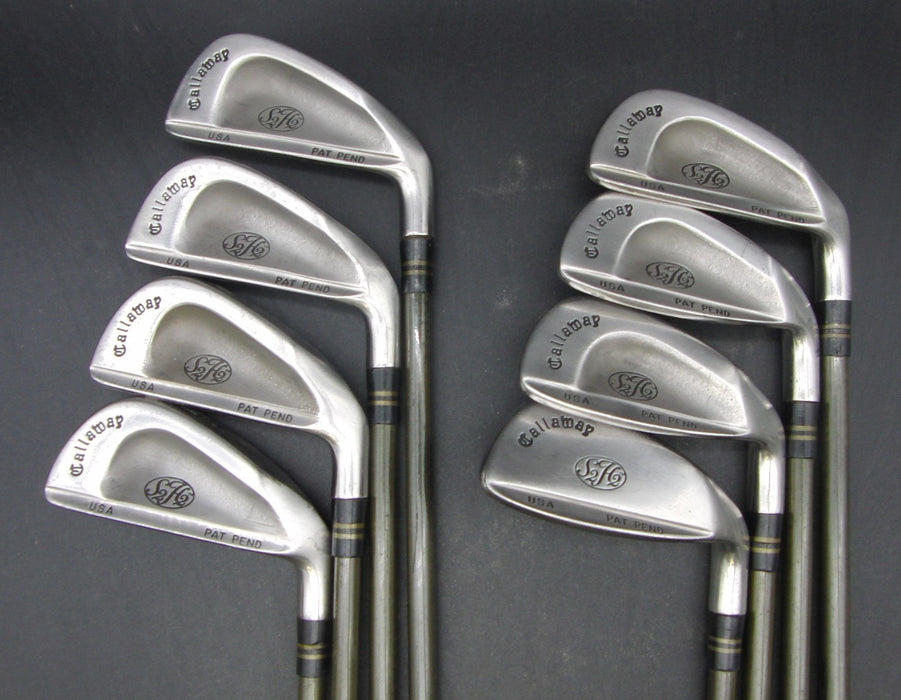 Set of 8x Callaway S2H2 3-PW Irons Firm Flex Graphite Shafts Callaway Grips*