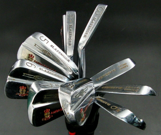 Vintage Set Of 9 x Slazenger AMBASSADOR 3-SW Irons Powerflex Steel Shafts