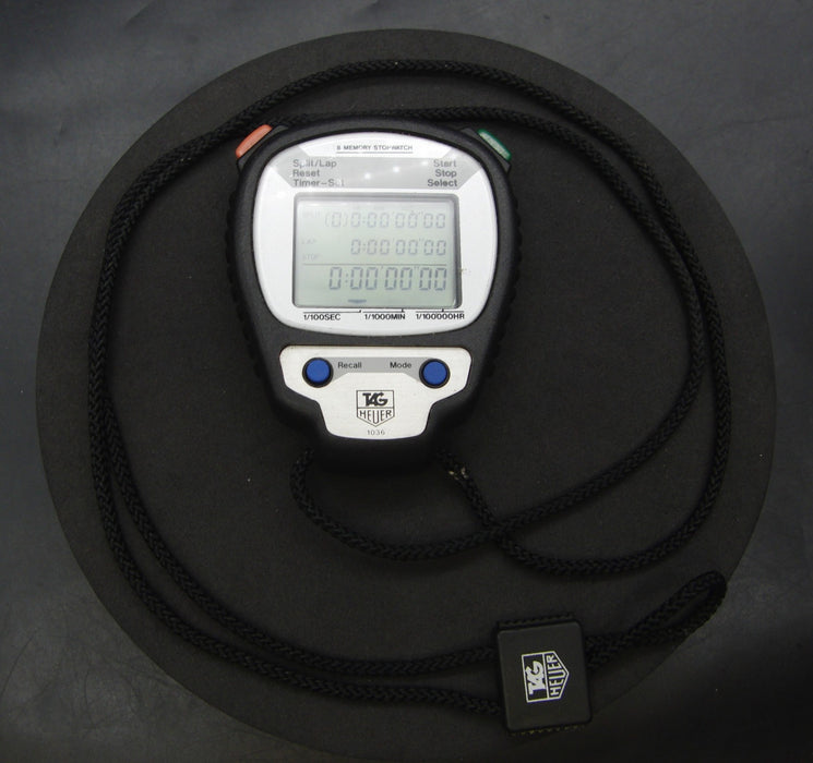 TAG Heuer 1036 8 Memory Digital Stopwatch Split Lap Timer Sports Professional