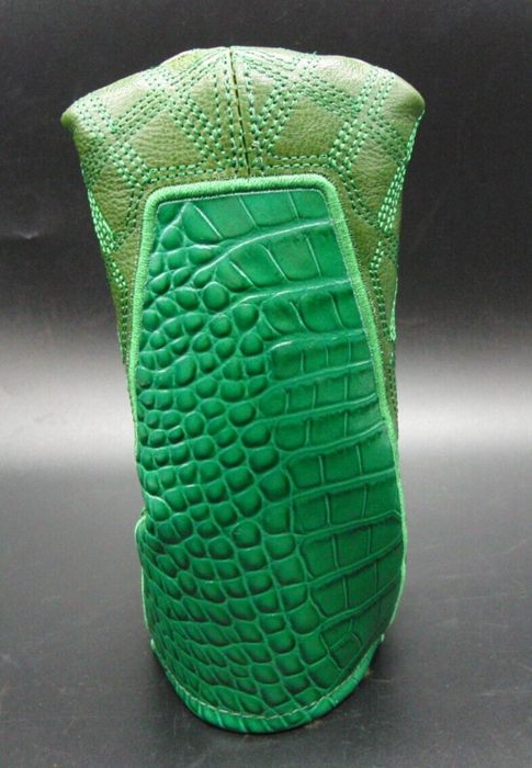 PSYKO GOLF Croc-Effect/Quilted Genuine Leather Putter Embossed Logo Head Cover