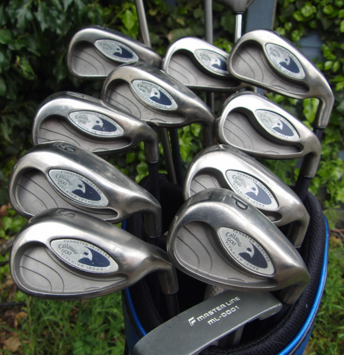 Set of Callaway Hawk Eye Iron 3-SW+AW+ Driver + 3 Wood + 4 Wood + Putter*