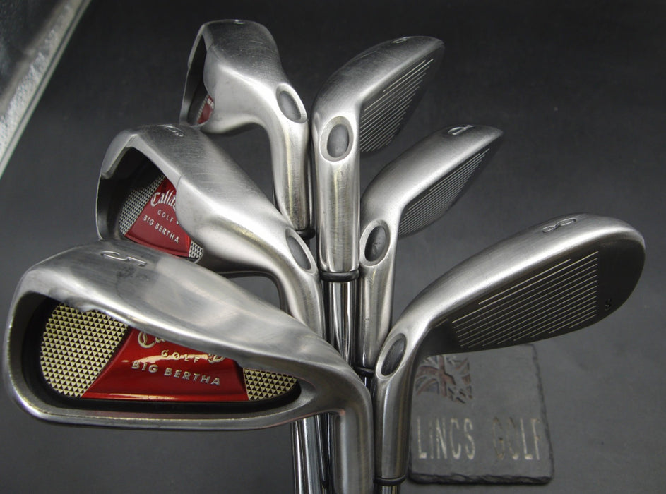 Set of 6x Callaway Big Bertha 2008 Irons 5-PW Stiff Steel Shafts Callaway Grips