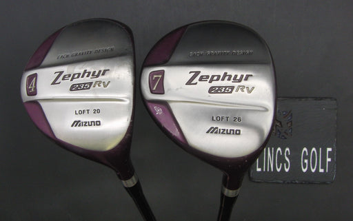 Set of 2 Ladies Mizuno Zephyr 235RV 20° 4 Wood + 26° 7 Wood