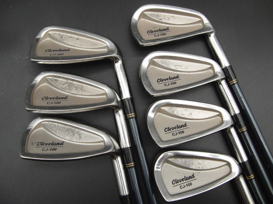 Set of 7x Cleveland CJ-100 Irons 4-PW Stiff Graphite Shafts Golf Pride Grips*