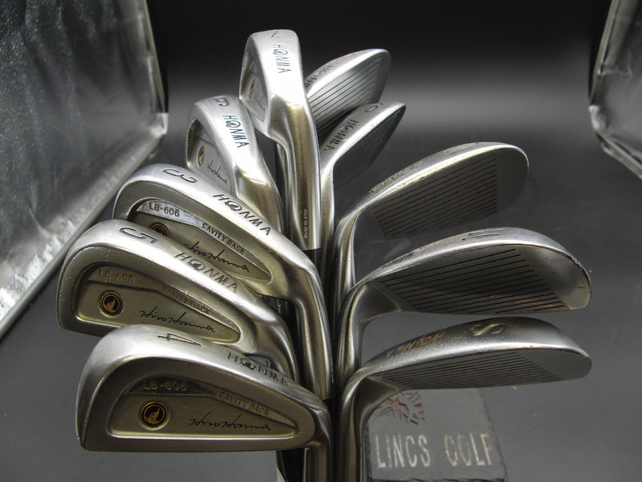 Set of 10x Honma LB-606 Irons 3-11+SW Regular Graphite Shafts Royal Grips*