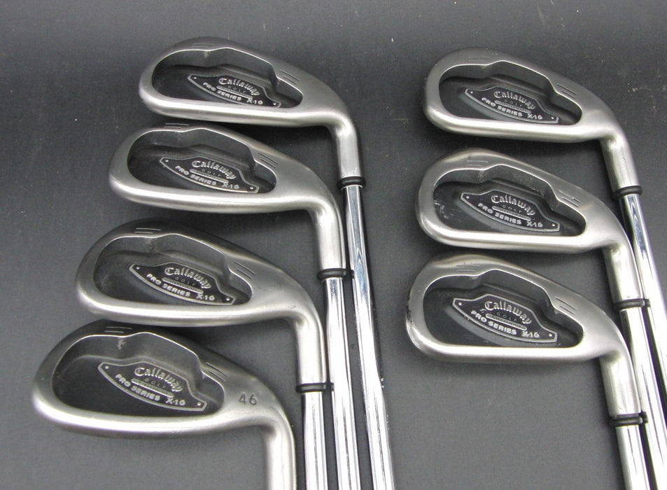 Set of 7x Callaway Steelhead Pro Series X-16 Tour 4-PW Irons Stiff Steel Shafts