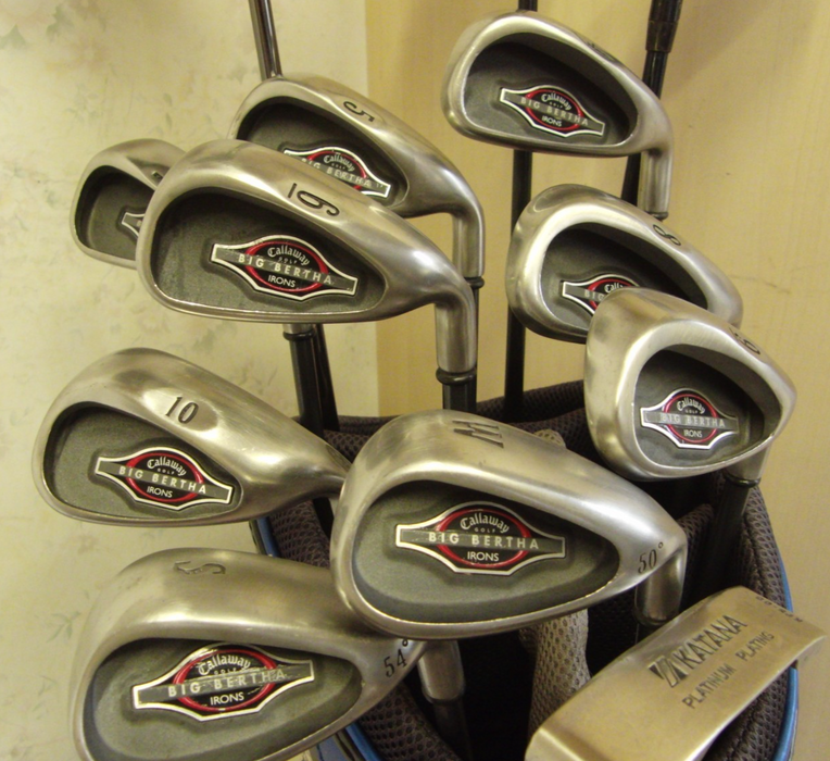 Set Of Callaway Big Bertha 4-SW Irons+ Inpresx Driver + 4 Wood + 5 Wood + Putter