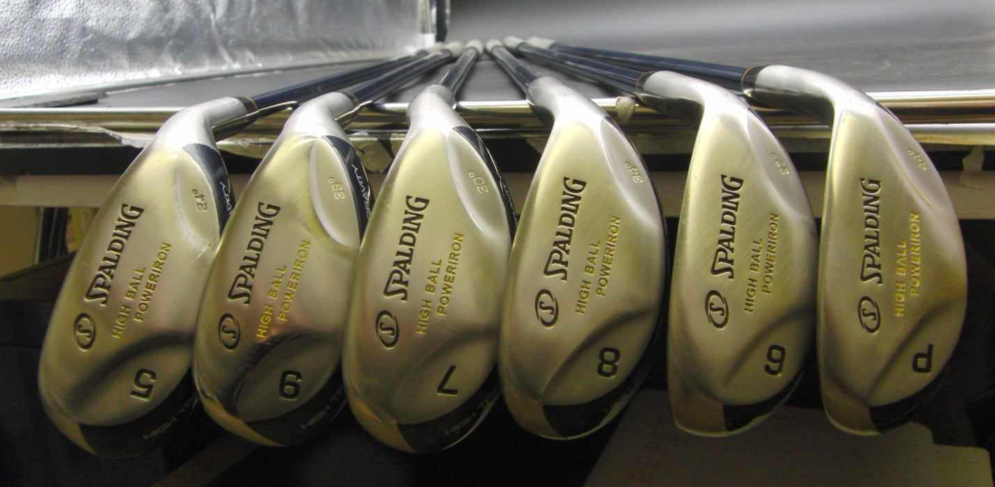 Set of 6x Spalding High Ball 5-PW Irons Regular Graphite Shafts Spalding Grips