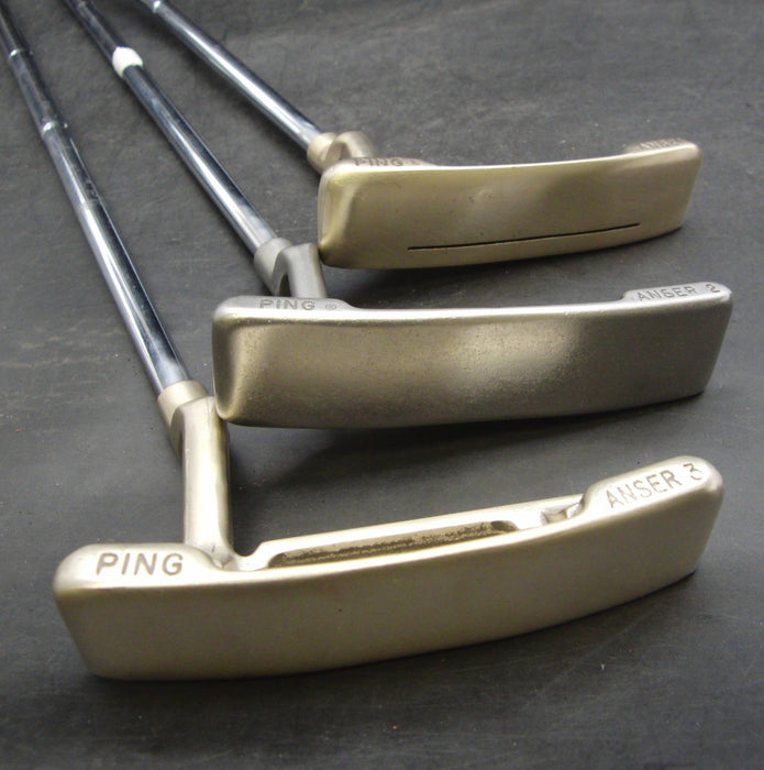 Set of 3x Ping Anser, Anser 2 & Anser 3 Putters Steel Shaft 86cm Length*