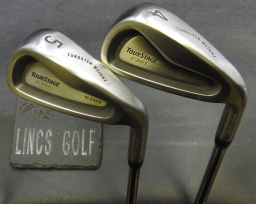 Set of 2 Bridgestone Tourstage V301 4+5 Irons Regular Steel Shafts Black Grips
