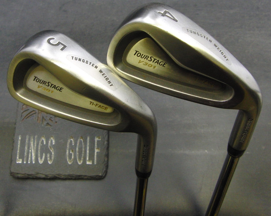 Set of 2 Bridgestone Tourstage V301 4+5 Irons Regular Steel Shafts Black Grips