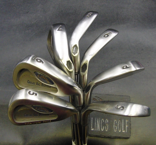 Set of 7 x Callaway Great Big Bertha Irons 5-SW Stiff Steel Shafts Mixed Grips*