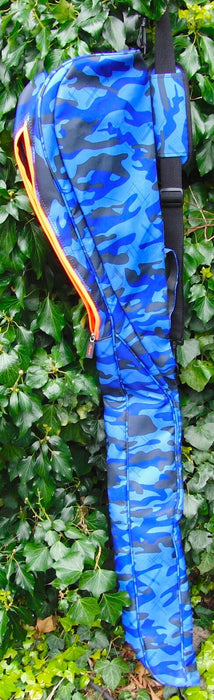 1 Division Blue Camo Riviera Foldable Pencil Golf Clubs Bag + Head Cover