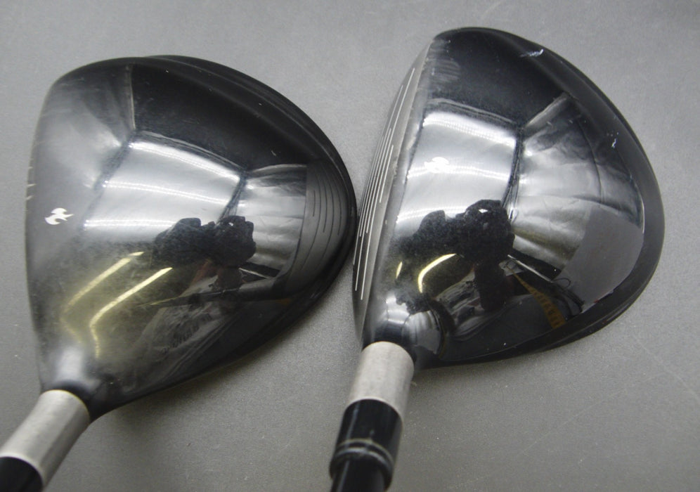 Set of 2 TaylorMade Burner 15° 3 & 18° 5 Woods Stiff Graphite Shafts T/M Grips