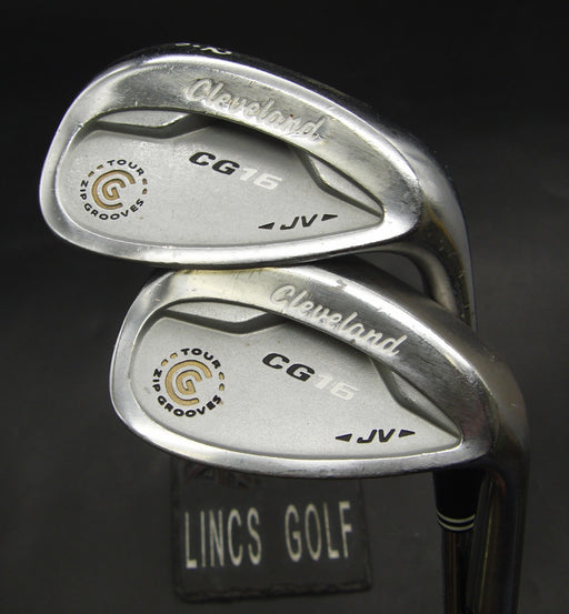 Set of 2 Cleveland CG16 JV Gap & Sand Wedges Stiff Steel Shafts Cleveland Grips