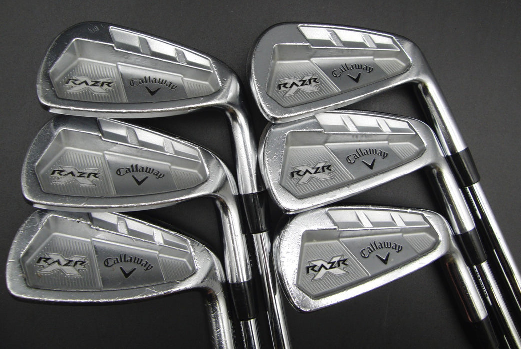 Set of 6x Callaway RAZR X Irons 5-PW Stiff Steel Shafts Iomic Grips*