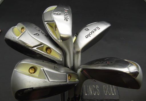 Set of 5x ExSole Irons 7-PW+AW Regular Graphite Shafts Black Grips*