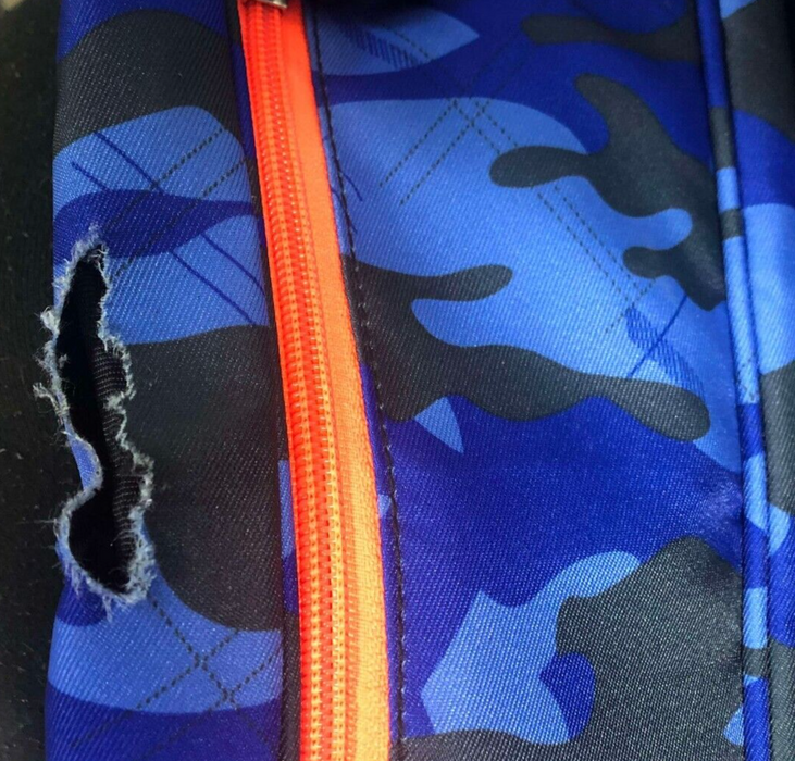 1 Division Blue Camo Riviera Foldable Pencil Golf Clubs Bag + Head Cover