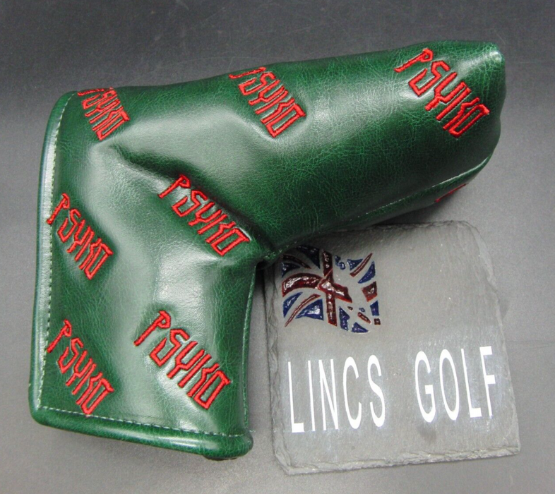Luxury PSYKO GOLF Embroidered-Logo Genuine Leather Putter Head Cover