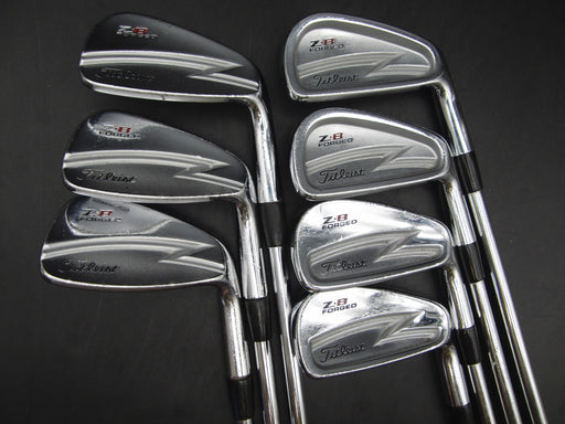 Set of 7x Titleist ZB Forged Irons 4-PW Stiff Steel Shafts Iomic Grips