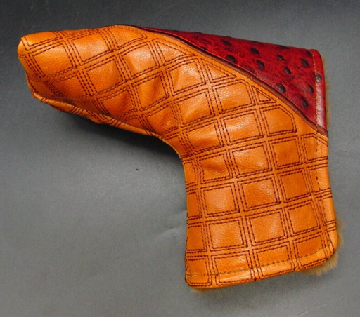 Luxury PSYKO GOLF Ostrich Effect Genuine Leather Putter Embossed Logo Head Cover