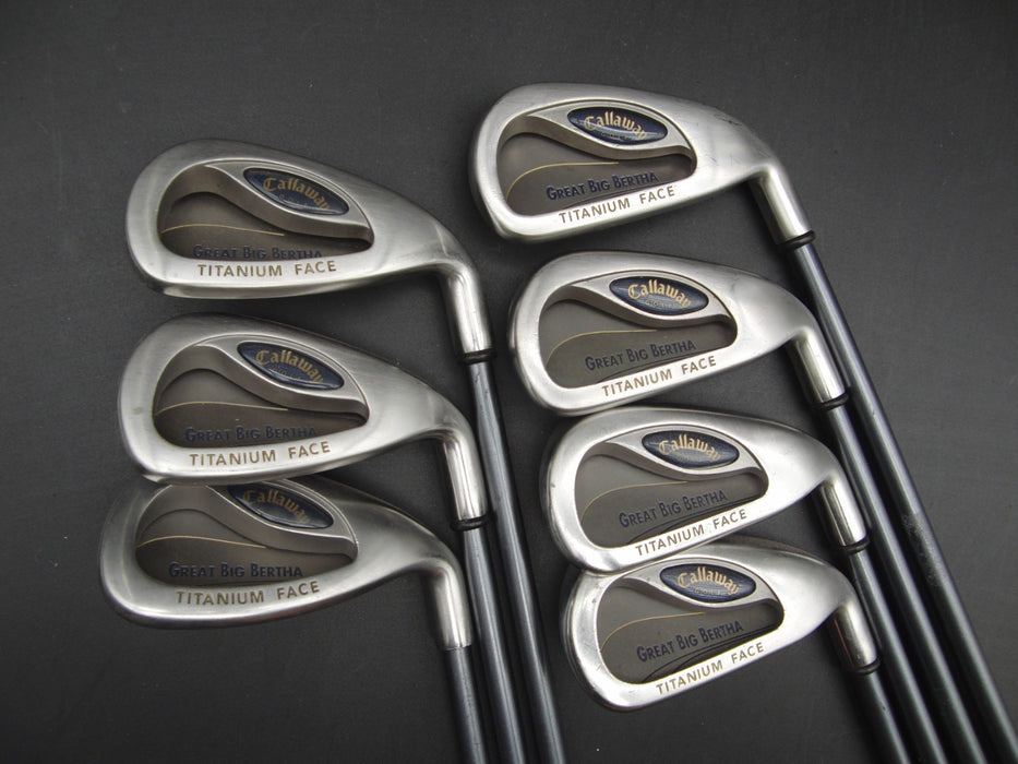 Set of 7x Callaway Great Big Bertha Irons 4-9+AW Regular Graphite Shafts*