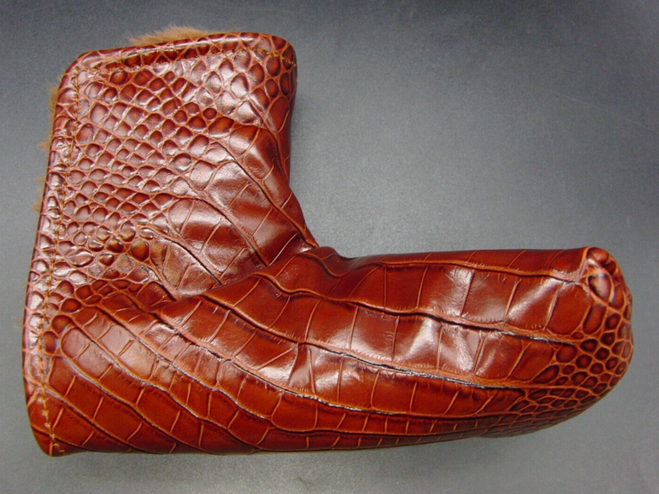 Luxury PSYKO GOLF Croc-effect Genuine Leather Putter Head Cover