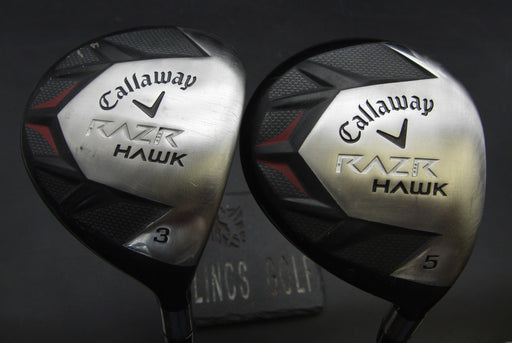 Set of 2 Callaway RAZR HAWK 3+5 Woods Regular Graphite Shafts Callaway Grips