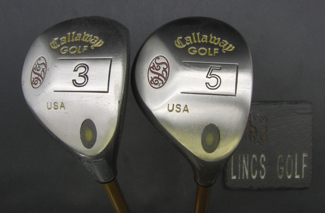 Set of 2 Callaway S2H2 3 Wood + 5 Wood Regular Graphite Shafts Grip Rite Grips